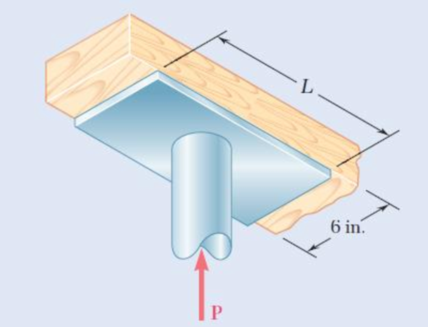 Chapter 1.2, Problem 19P, The axial force in the column supporting the timber beam shown is P = 20 kips. Determine the 