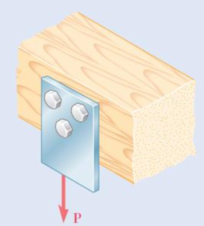Chapter 1.5, Problem 45P, Three 34-in.-diameter steel bolts are to be used to attach the steel plate shown to a wooden beam. 
