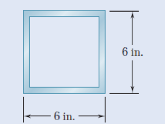 Chapter 10.3, Problem 81P, A square steel tube having the cross section shown is used as a column of 26-ft effective length to 