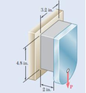 Chapter 2.9, Problem 75P, The plastic block shown is bonded to a rigid support and to a vertical plate to which a 55-kip load 