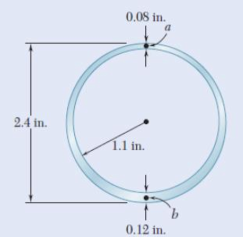 Chapter 3.10, Problem 148P, A hollow cylindrical shaft was designed to have a uniform wall thickness of 0.1 in. Defective 
