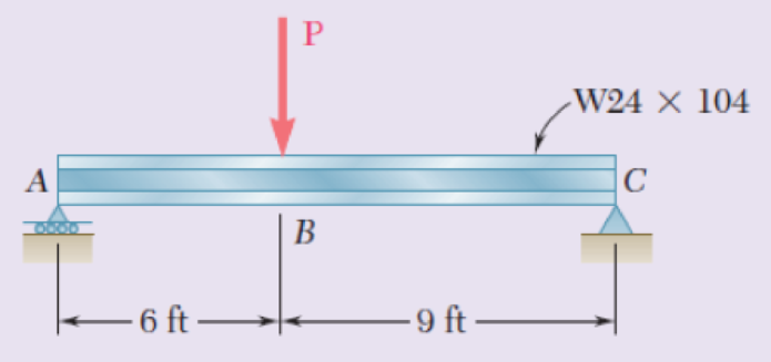 Chapter 6, Problem 91RP, For the wide-flange beam with the loading shown, determine the largest P that can be applied, 