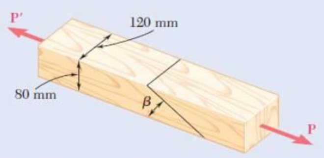 Chapter 7.1, Problem 20P, Two wooden members of 80  120-mm uniform rectangular cross section are joined by the simple glued 