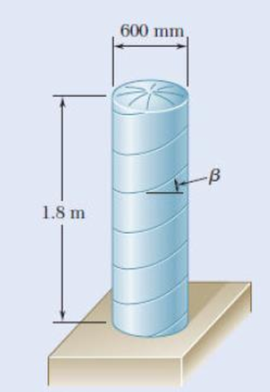 Chapter 7.6, Problem 112P, The cylindrical portion of the compressed-air tank shown is fabricated of 8-mm-thick plate welded 