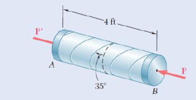 Chapter 7.6, Problem 120P, A pressure vessel of 10-in. inner diameter and 0.25-in. wall thickness is fabricated from a 4-ft 
