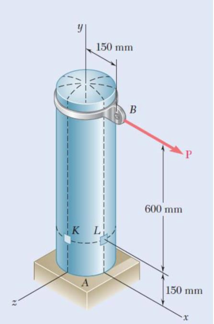 Chapter 7.6, Problem 124P, The compressed-air tank AB has a 250-rnm outside diameter and an 8-mm wall thickness. It is fitted 