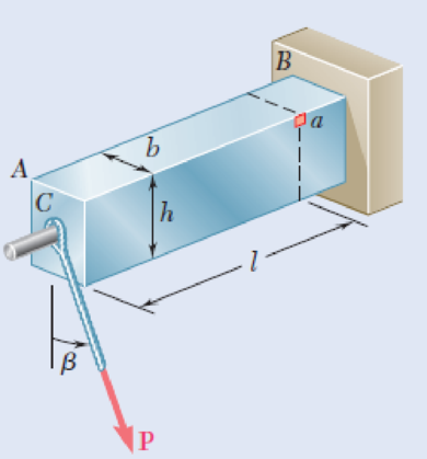 Chapter 8.3, Problem 59P, A force P is applied to a cantilever beam by means of a cable attached to a bolt located at the 