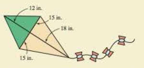 Chapter 9, Problem 58RE, Find how many square inches of fabric are needed to make the kite shown. 