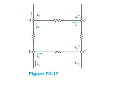 Chapter 2, Problem 2.17HP, Use KCL to determine the current i1,i2,i3, and i4 in the circuit Figure P2.17. Assume that 