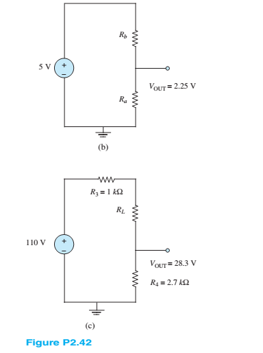 Chapter 2, Problem 2.42HP, For the circuits of Figure P2.42, determine the resistor values (including the power rating) , example  2