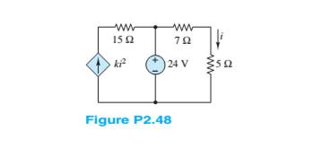 Chapter 2, Problem 2.48HP, Apply KCL and Ohm’s law to find the power supplied by the voltage source in Figure P2.48.Assume 