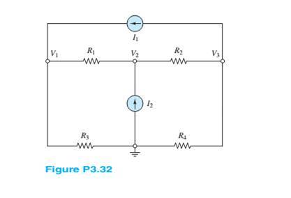 Chapter 3, Problem 3.32HP, Use nodal analysis to find node voltages V1,V2, and V3 , in figure P3.32.Let 