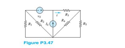 Chapter 3, Problem 3.47HP, Use the principle of super position to determine the current i and R3 in Figure P3.47. Let 