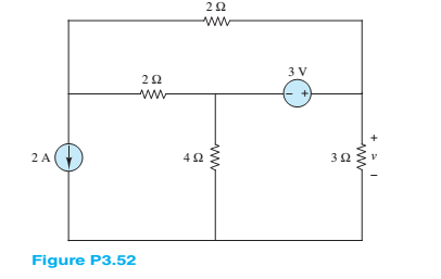 Chapter 3, Problem 3.52HP, Find the Thé venin equivalent of the network seen by the 3- resistor in Figure P3.52. U it and 