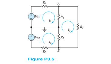 Chapter 3, Problem 3.5HP, In the circuit shown in Figure P3.5, the mesh currents are I1=5AI2=3AI3=7A Determine the branch 
