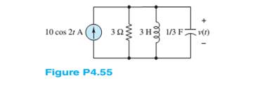 Chapter 4, Problem 4.55HP, Use phasor techniques to solve for the voltage v(t) shown in Figure P4.55. 