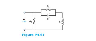 Chapter 4, Problem 4.61HP, Find the impedance Z shown in Figure P4.61,assuming =2rad/s,R1=R2=2,C=0.25F, and L=1H . 