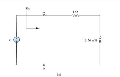 Chapter 4, Problem 4.66HP, a. Find the equivalent impedance Zo seen by the source in Figure P4.66(a). Assume the frequency is , example  1
