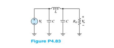 Chapter 4, Problem 4.83HP, Determine Vo in the circuit of Figure P4.83.Assume: Vi=46V=1,000rad/sL=60mHC=12.5FRo=120 