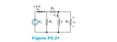 Chapter 5, Problem 5.21HP, At t=0 , just before the switch is opened, the current through the inductor in Figure P5.21 is 