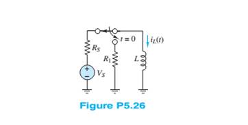 Chapter 5, Problem 5.26HP, Assume that steady-state conditions exist in theCircuit shown in Figure P5.26 for t0 . Determine the 