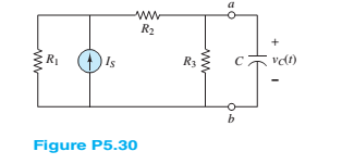 Chapter 5, Problem 5.30HP, Find the Thévenin equivalent network seen by the capacitor in Figure P5.30 for t0 . Use it to 