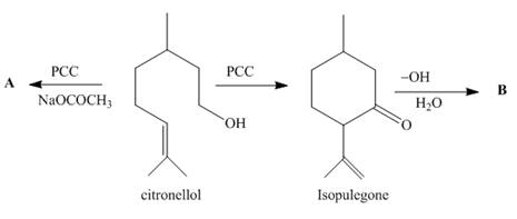 Chapter 13, Problem 13.62P, 13.62 Oxidation of citronellol, a constituent of rose and geranium oils, with PCC in the presence of 