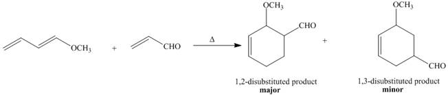 Chapter 16, Problem 16.54P, 16.53 Diels–Alder reaction of a monosubstituted diene (such as ) with a monosubstituted dienophile 