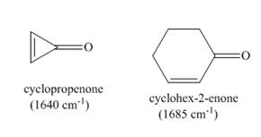 Chapter 21, Problem 21.73P, 21.73 Although the carbonyl absorption of cyclic ketones generally shifts to higher wavenumber with 