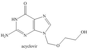 Chapter 23, Problem 23.40P, 23.38 Acyclovir is an effective antiviral agent used to treat the herpes simplex virus.(a) Draw the 