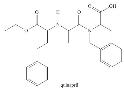 Chapter 3, Problem 3.60P, 3.60 Quinapril (trade name Accupril) is a drug used to treat hypertension and congestive heart 