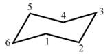 Chapter 4.12, Problem 22P, Problem 4.22 Using the cyclohexane with the C’s numbered as shown, draw a chair form that fits each 