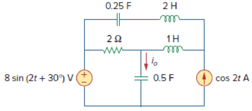 Chapter 10, Problem 11P, Using nodal analysis, find io(t) in the circuit in Fig. 10.60. Figure 10.60 For Prob. 10.11. 