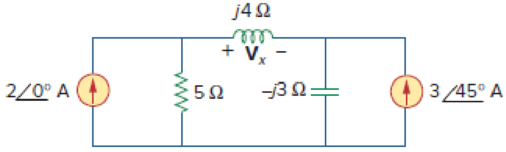 Chapter 10, Problem 16P, Use nodal analysis to find Vx in the circuit shown in Fig. 10.65. Figure 10.65 