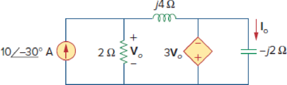 Chapter 10, Problem 32P, Determine Vo and Io in the circuit of Fig. 10.80 using mesh analysis. Figure 10.80 