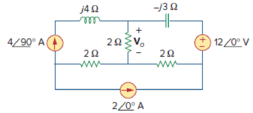 Chapter 10, Problem 36P, Compute Vo in the circuit of Fig. 10.81 using mesh analysis. Figure 10.81 