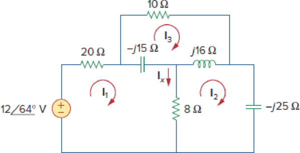 Chapter 10, Problem 39P, Find I1, I2, I3, and Ix in the circuit of Fig. 10.84. Figure 10.84 