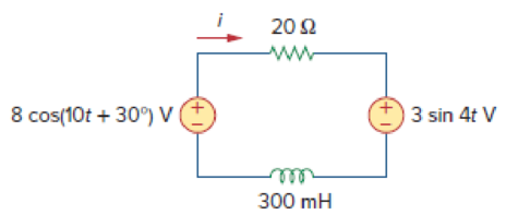 Chapter 10, Problem 45P, Use superposition to find i(t) in the circuit of Fig. 10.90. Figure 10.90 