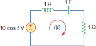 Chapter 10, Problem 4RQ, In the circuit of Fig. 10.46, current i(t) is: (a) 10 cos t A (b) 10 sin t A (c) 5 cos t A (d) 5 sin 