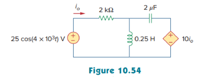 Chapter 10, Problem 5P, Find io in the circuit of Fig. 10.54. 