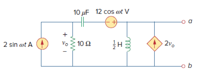 Chapter 10, Problem 66P, At terminals a-b, obtain Thevenin and Norton equivalent circuits for the network depicted in Fig. 
