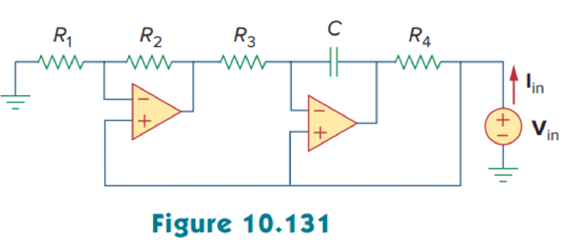 Chapter 10, Problem 89P, The op amp circuit in Fig. 10.131 is called an inductance simulator. Show that the input impedance 