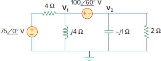 Chapter 10.2, Problem 2PP, Calculate V1 and V2 in the circuit shown in Fig. 10.6. Figure 10.6 For Practice Prob. 10.2. 