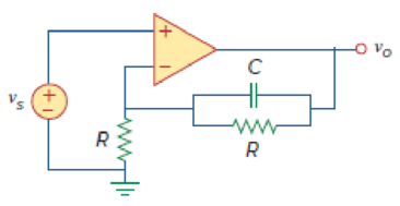 Chapter 10.7, Problem 12PP, Obtain the closed-loop gain and phase shift for the circuit in Fig. 10.34. Let R = 10 k, C = 1 F, 