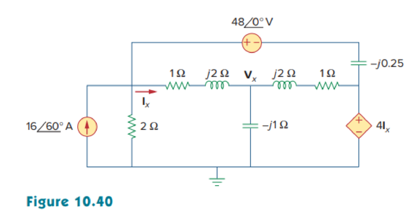 Chapter 10.8, Problem 14PP, Obtain Vx and Ix in the circuit depicted in Fig. 10.40. 