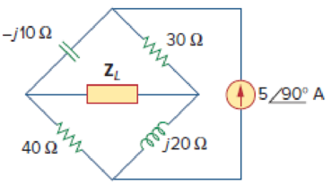 Chapter 11, Problem 17P, Calculate the value of ZL in the circuit of Fig. 11.48 in order for ZL to receive maximum average 
