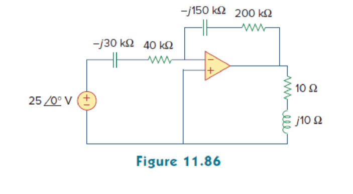 Chapter 11, Problem 67P, For the op amp circuit in Fig. 11.86, calculate: (a) the complex power delivered by the voltage 