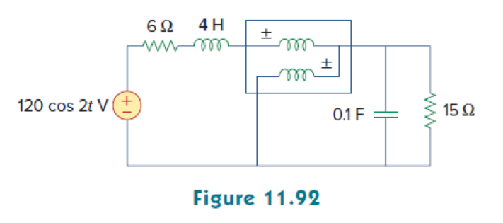Chapter 11, Problem 77P, What is the reading of the wattmeter in the network of Fig. 11.92? 