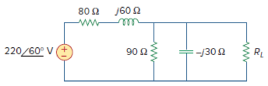 Chapter 11.3, Problem 6PP, In Fig. 11.12, the resistor RL is adjusted until it absorbs the maximum average power. Calculate RL 