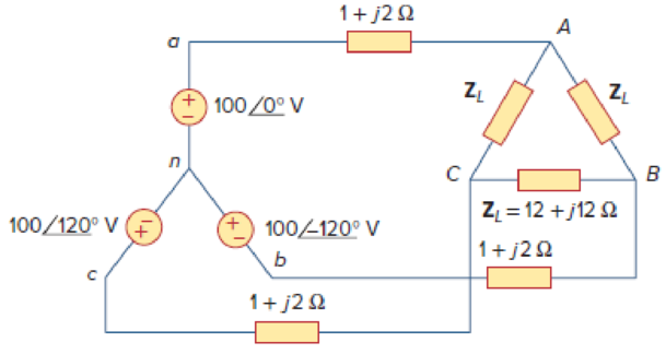 Chapter 12, Problem 14P, Obtain the line currents in the three-phase circuit of Fig. 12.47 on the next page. 